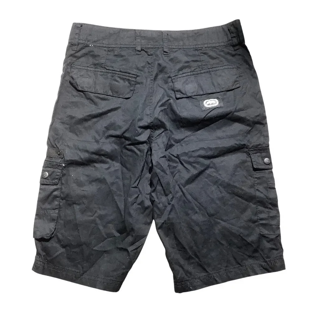 Ecko Unltd Black Cargo Shorts Men’s Size 29 – Streetwear, Utility, Raw Cut - Picture 2 of 8